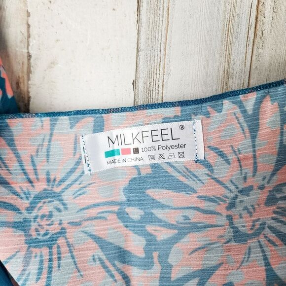Milkfeel Floral Sarong Swimsuit Coverup Blue Pink Size OS - Picture 3 of 8